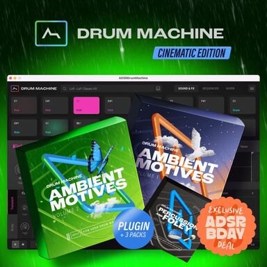 Cinematic Edition: ADSR Drum Machine Software bundled with Kits & Samples